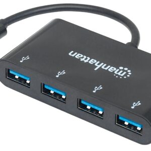 Hub USB-C&trade; 3.1 SuperSpeed 4 Porte USB-A 3.0 Femmina Nero MANHATTAN