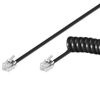 Cavo telefonico spiralato 4mt Nero RJ10: connessione perfetta INTELLINET