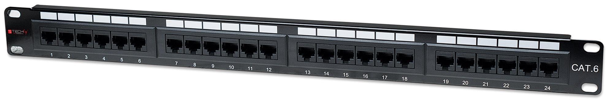 Pannello Patch UTP 24 Posti RJ45 Cat.6 Techly TECHLY PROFESSIONAL - immagine 3