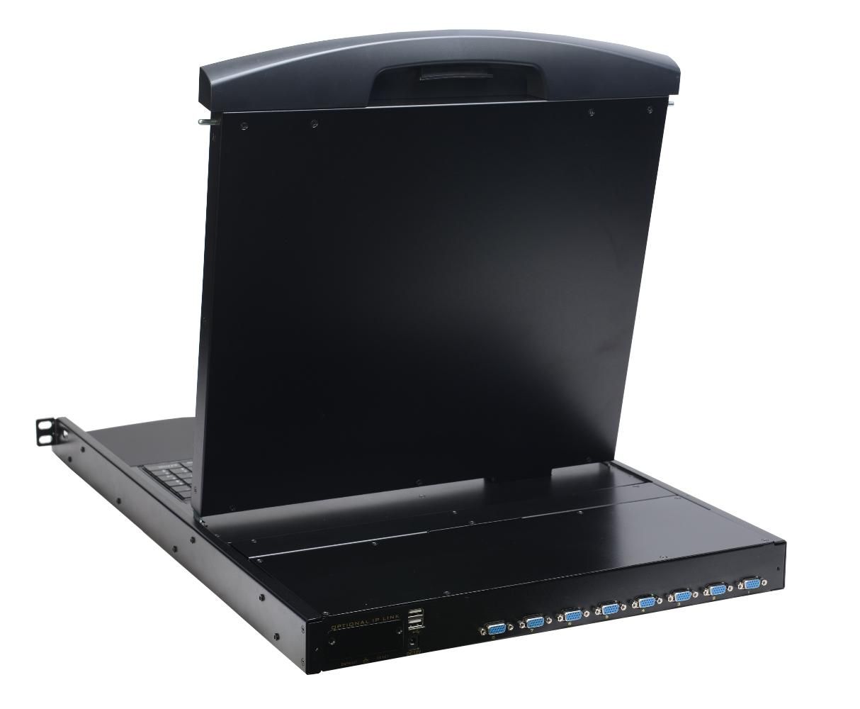 Console KVM Switch 8 Porte USB/PS2 con LCD 19'' da Rack 19'' Dual Rail INTELLINET - immagine 3