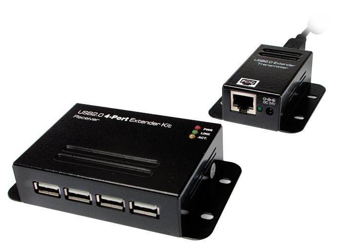 Extender USB su Cavo Cat.5/5e/6 fino a 50m con Hub 4 Porte LOGILINK - immagine 2