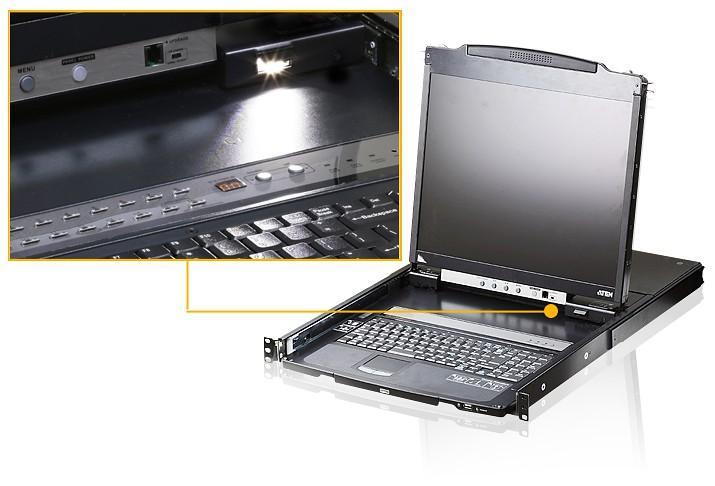 Console USB-PS2 VGA con LCD 19'' e porta USB (Dual Rail), CL5800N ATEN - immagine 3