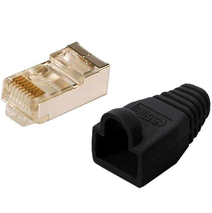 Plug Copriconnettore Cat.5E RJ45 Cavo Schermato 100pz Nero INTELLINET - immagine 3