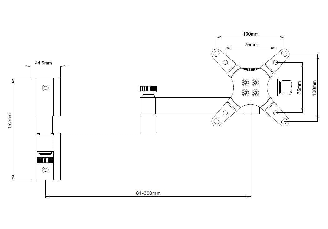 Supporto a muro per TV LED LCD 13-30'' inclinabile 3 snodi silver TECHLY - immagine 3