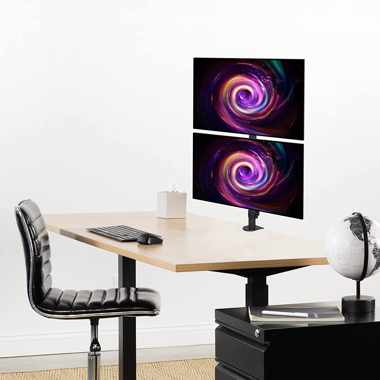 Supporto da Scrivania per 2 Monitor 13-27'' con Morsetto TECHLY - immagine 5