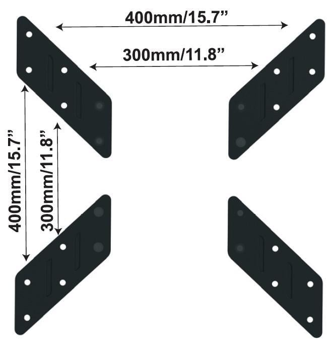 Adattatore per Supporto VESA da 200x200 a 400x400 Nero TECHLY - immagine 3