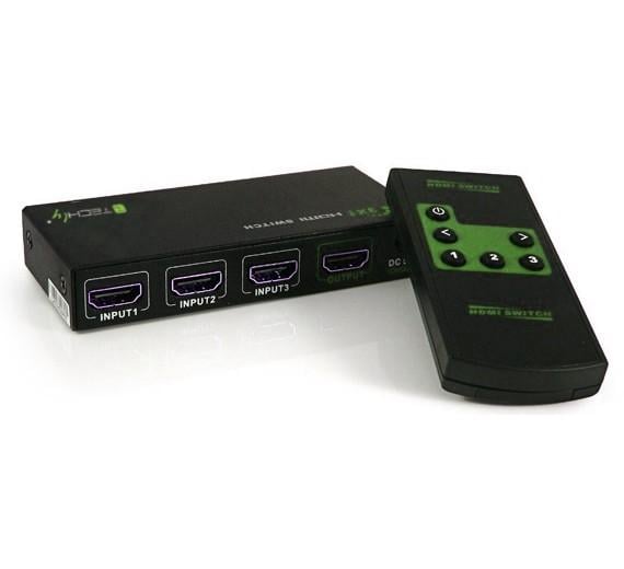 Switch HDMI 3 IN 1 OUT con Telecomando 4K UHD 3D TECHLY - immagine 3