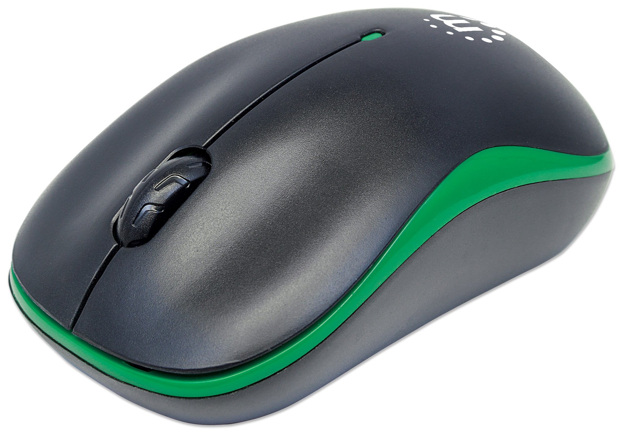 Mouse Ottico Wireless con Micro Ricevitore USB 1000dpi Nero/Verde MANHATTAN - immagine 3