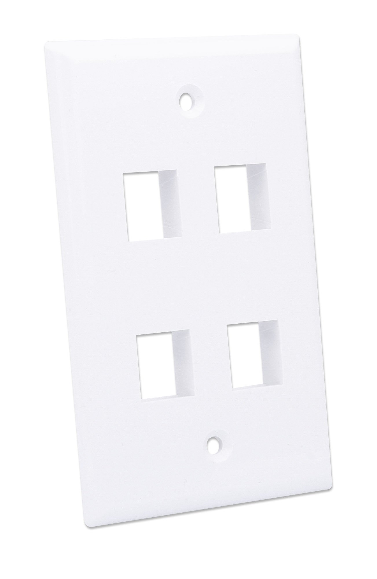 Placca Porta Frutti 4 Posti Bianco - Design Mod.503 INTELLINET - immagine 3