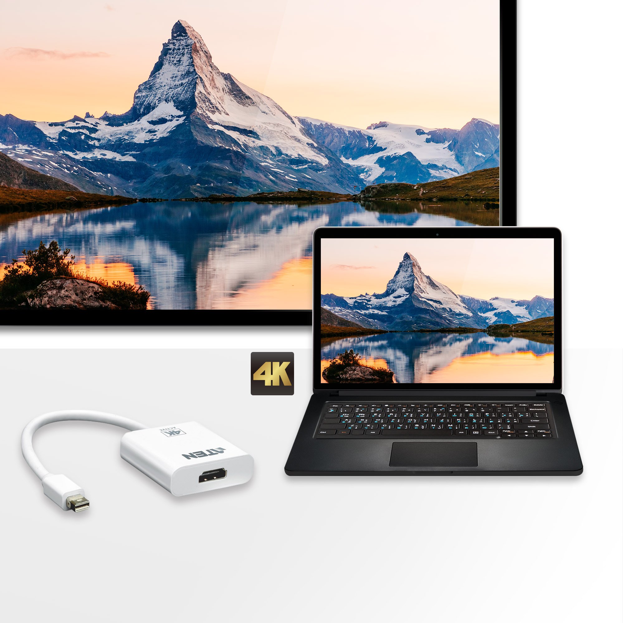 Adattatore attivo da Mini DisplayPort (Thunderbolt) a 4K HDMI, VC981 ATEN - immagine 3