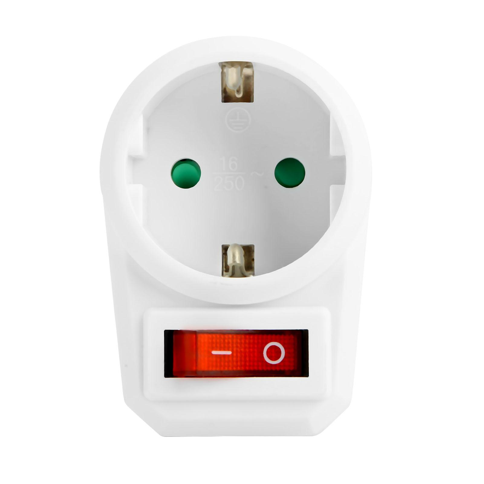 Adattatore con Presa Schuko CEE 7/4 con Interruttore Bianco GOOBAY - immagine 3
