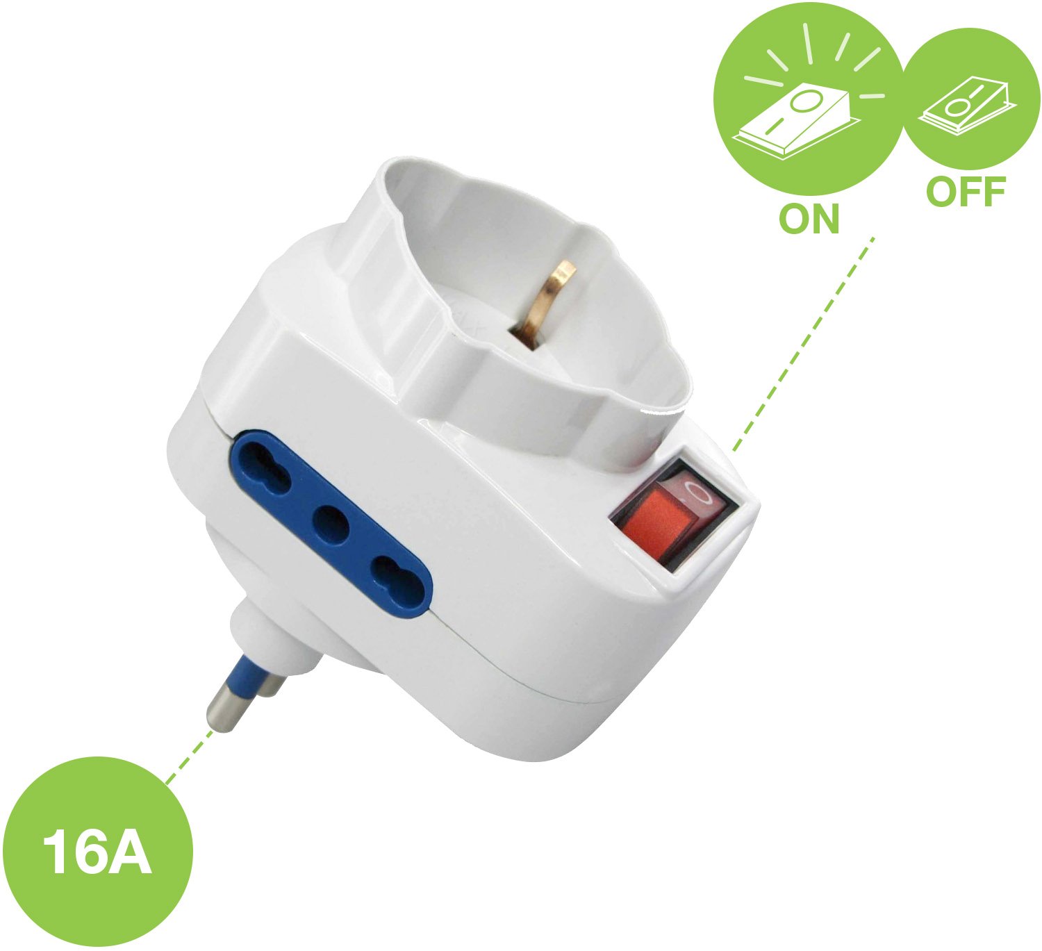 Adattatore Rotante da 16A TECHLY - immagine 3