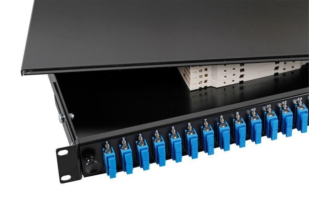 Cassetto Ottico 19'' con 24 bussole SC Duplex Monomodale Nero OEM - immagine 3