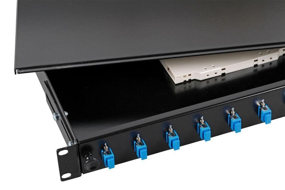 Cassetto Ottico 19'' con 12 bussole SC Simplex Monomodale Nero INTELLINET - immagine 3