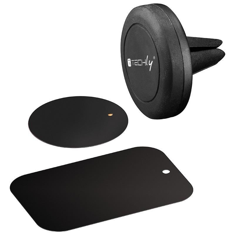 Supporto Magnetico da Auto per Smartphone e Tablet Nero TECHLY - immagine 3