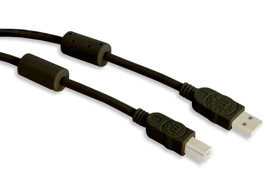 Cavo USB 2.0 A M / B M con Ferrite Doppia Schermatura Nero 3 metri MANHATTAN - immagine 3