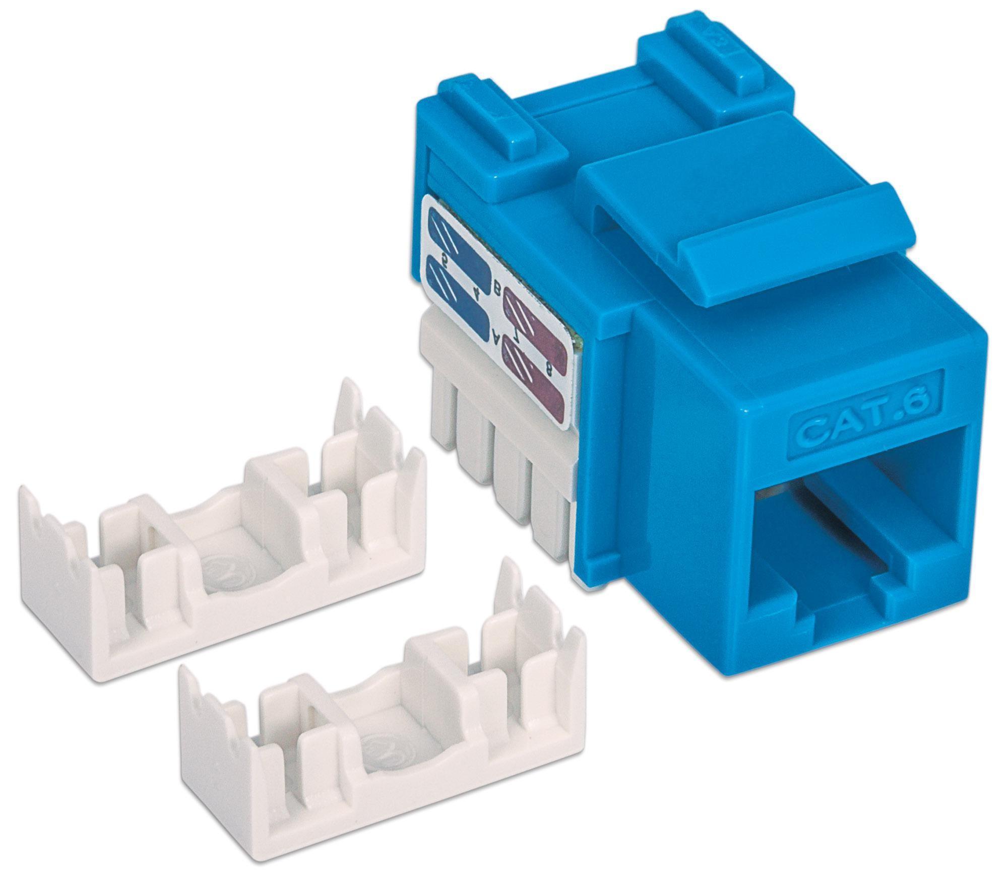 Frutto Keystone RJ45 Cat.6 Blu INTELLINET - immagine 3