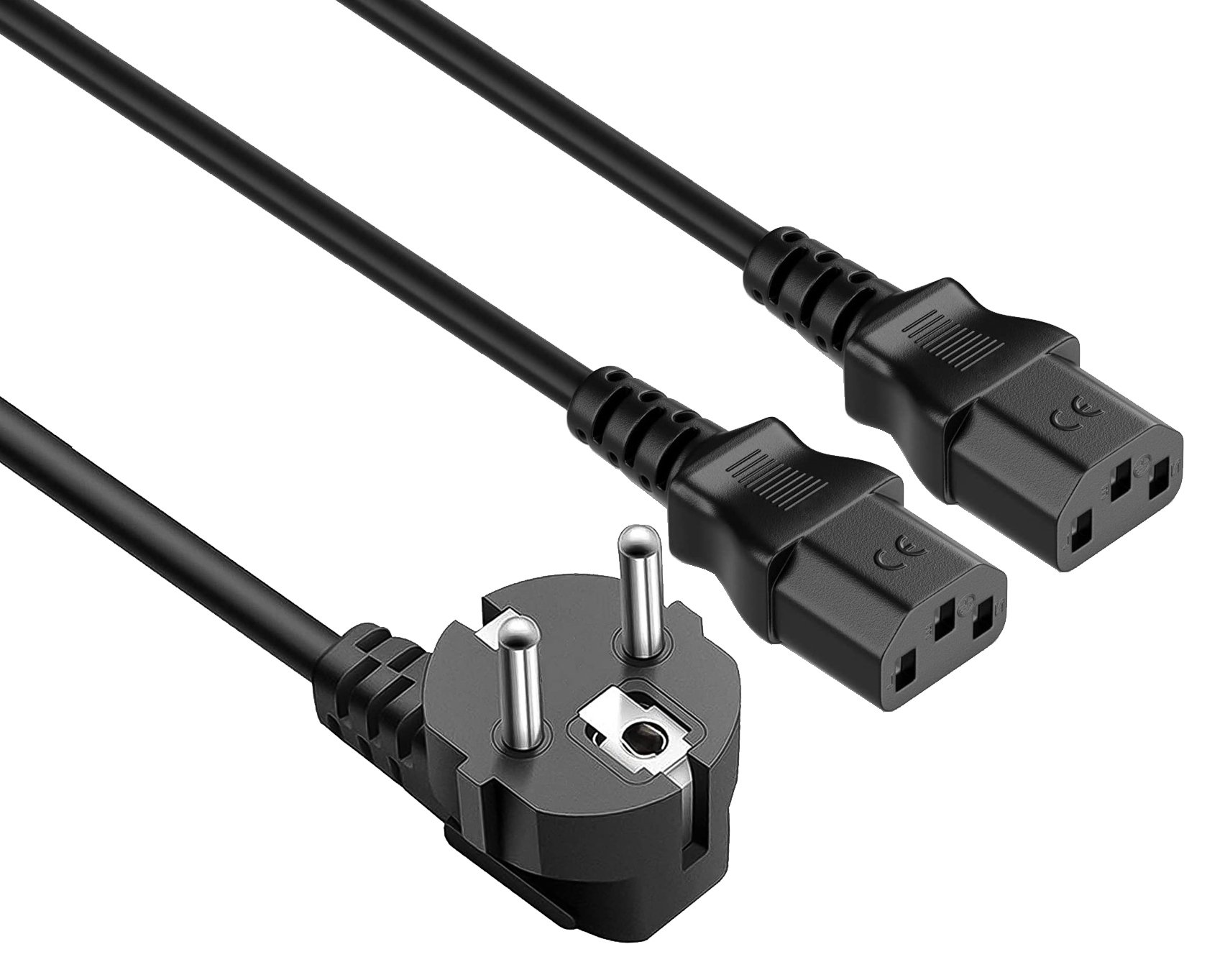 Cavo Schuko sdoppiato 10A con 2 C13 nero 1,8 mt MANHATTAN - immagine 2