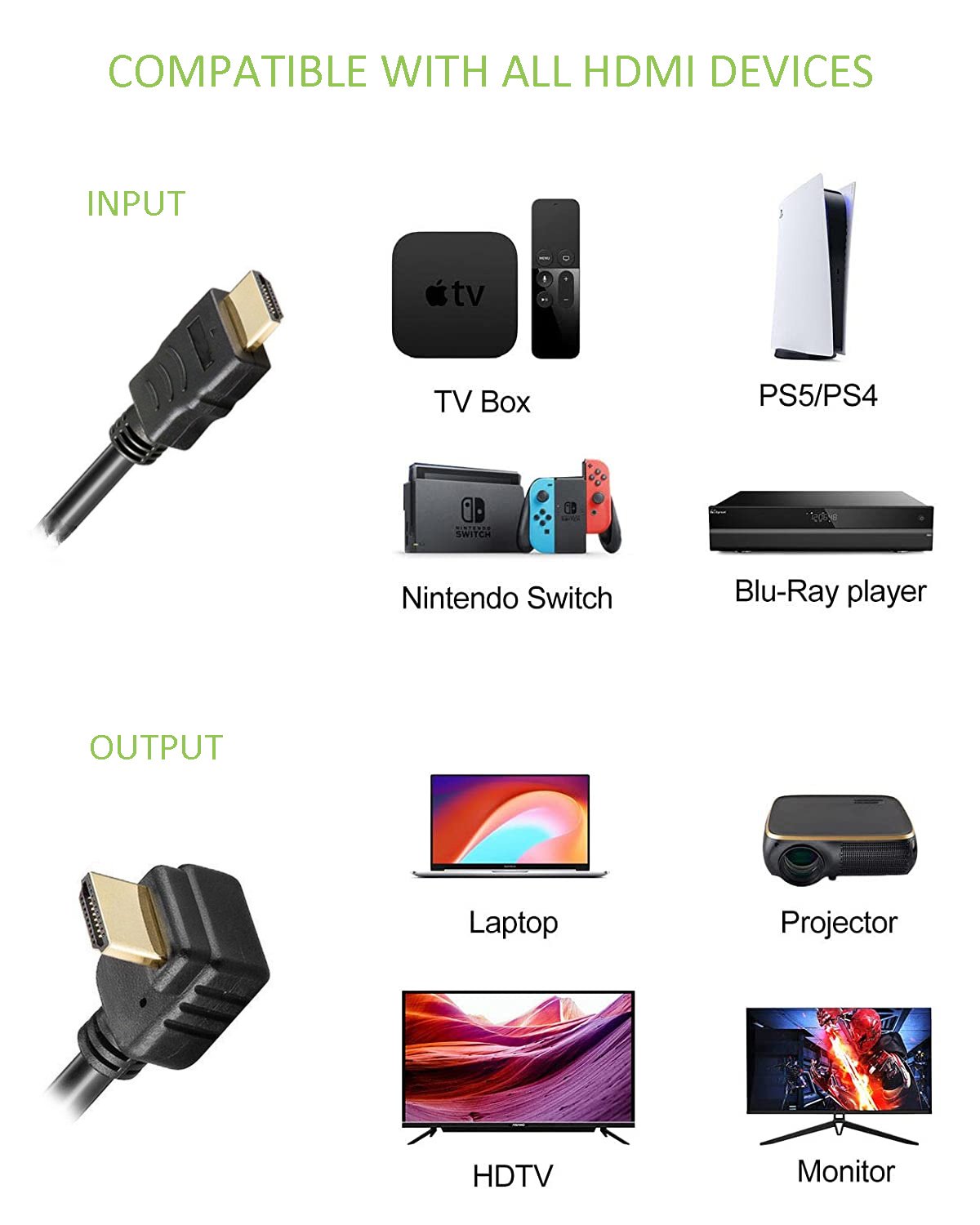 Cavo HDMI Angolato High Speed 5m Nero TECHLY - immagine 3