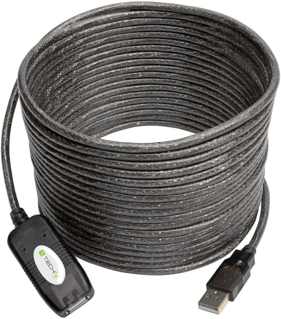 Cavo Prolunga Attivo Extender USB Hi Speed Estensore di Segnale 10m Nero TECHLY - immagine 3