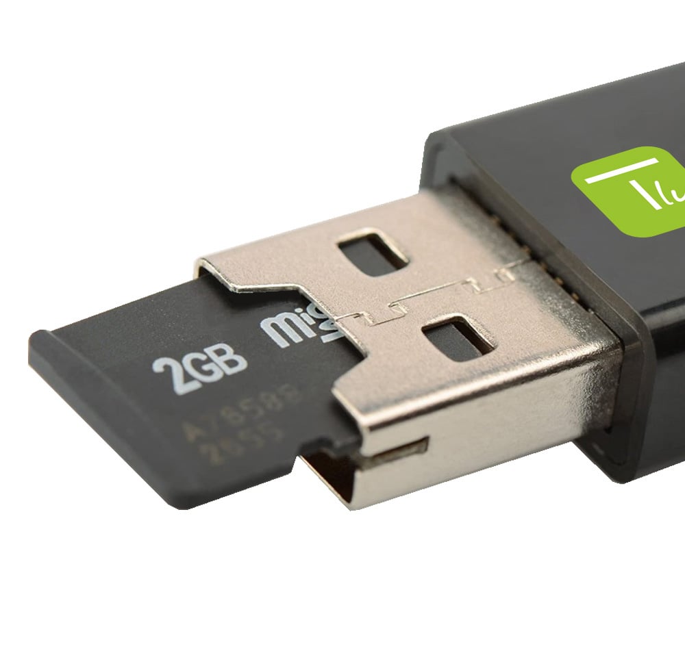 Cavo USB OTG Micro B / USB A con Lettore Micro SD/SDHC 26cm Nero TECHLY - immagine 2