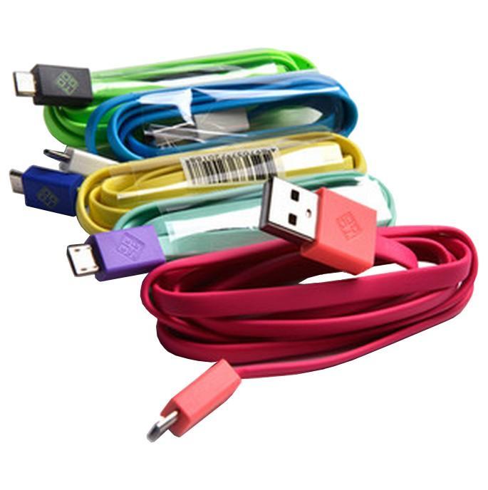 Cavo Flat USB AM a Micro USB M 1m Verde / Nero BLUEDIAMOND TO GO - immagine 2