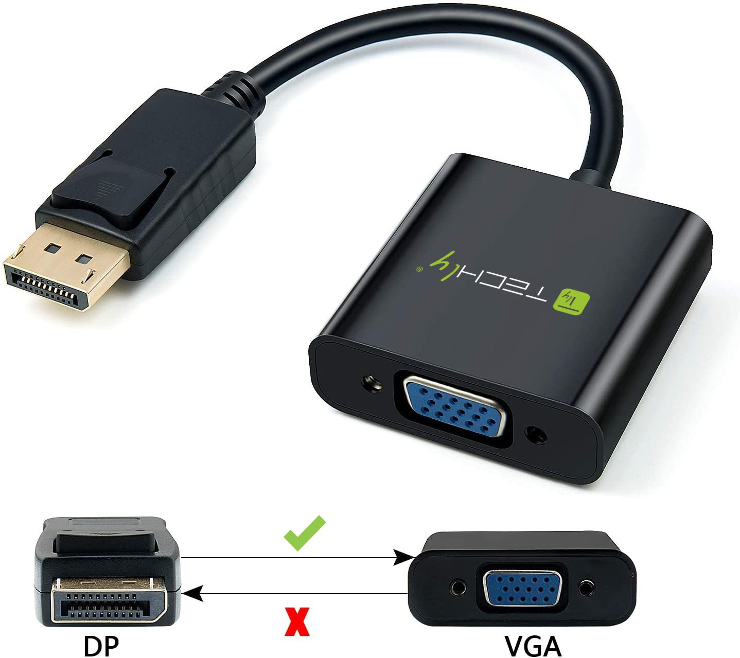 Convertitore DisplayPort a VGA - 15 cm TECHLY - immagine 3