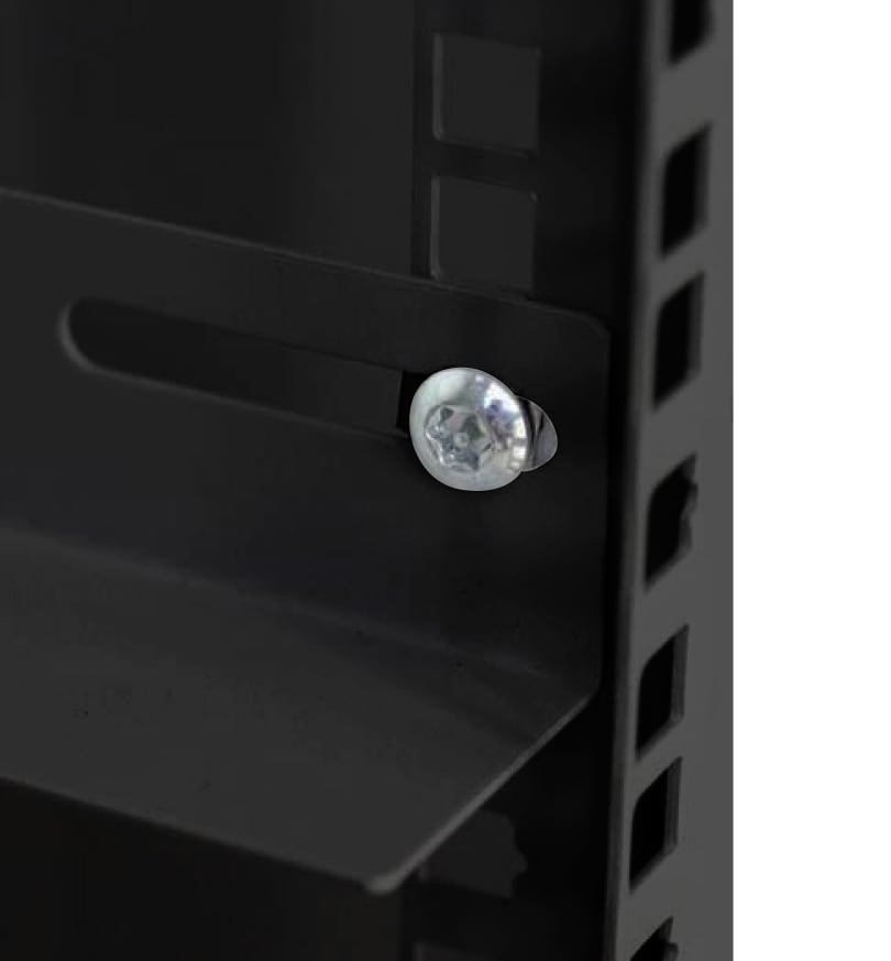 Coppia staffe a L Laterale per Rack 19'' a Muro Prof. 450mm Nero INTELLINET - immagine 3