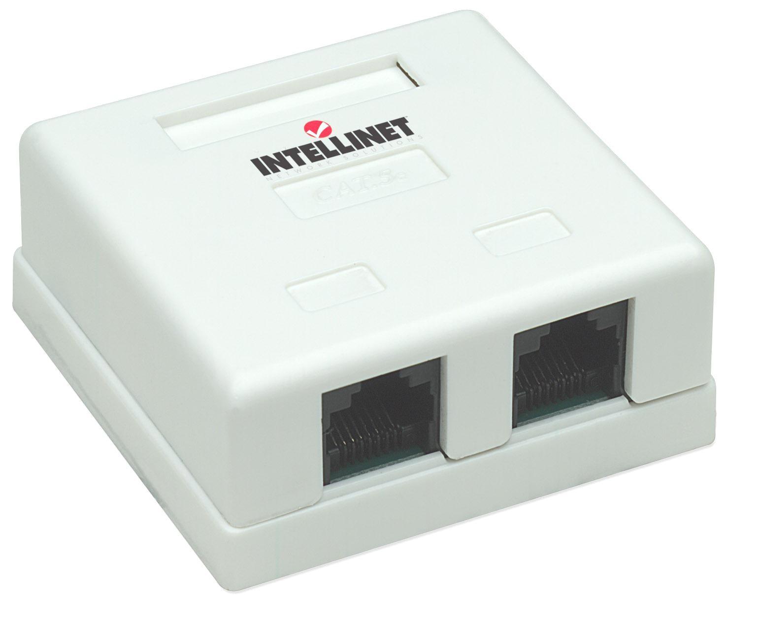 Presa Muro 2 Frutti RJ45 Cat. 5E UTP Beige INTELLINET - immagine 3