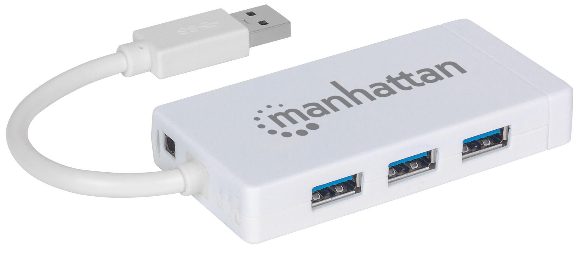 Hub USB 3.0 con Ethernet Gigabit: Connessioni Veloci MANHATTAN - immagine 3