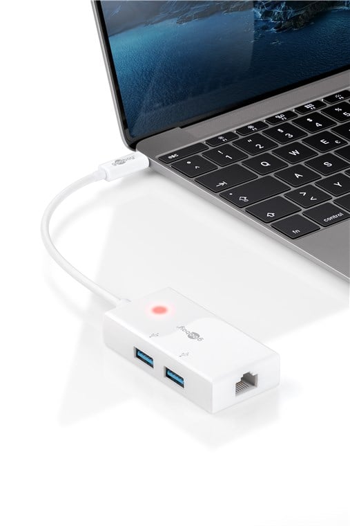 Hub USB-C SuperSpeed 2 USB 3.0 e RJ-45 Gigabit GOOBAY - immagine 2