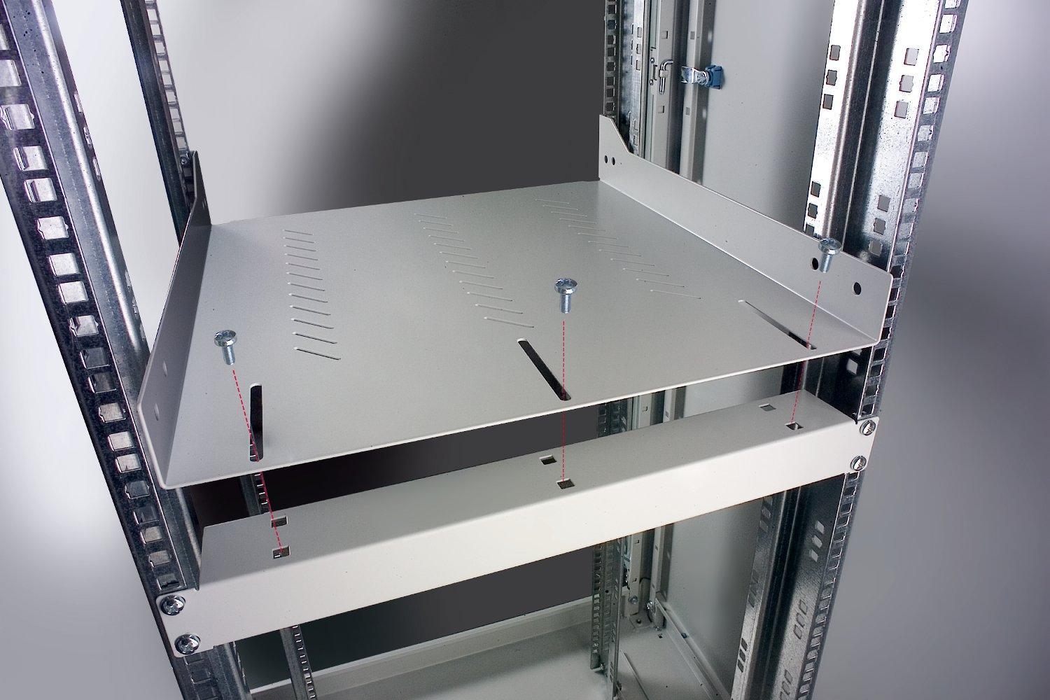 Mensola Rack 19'' Nera 2U - 470 mm INTELLINET - immagine 3