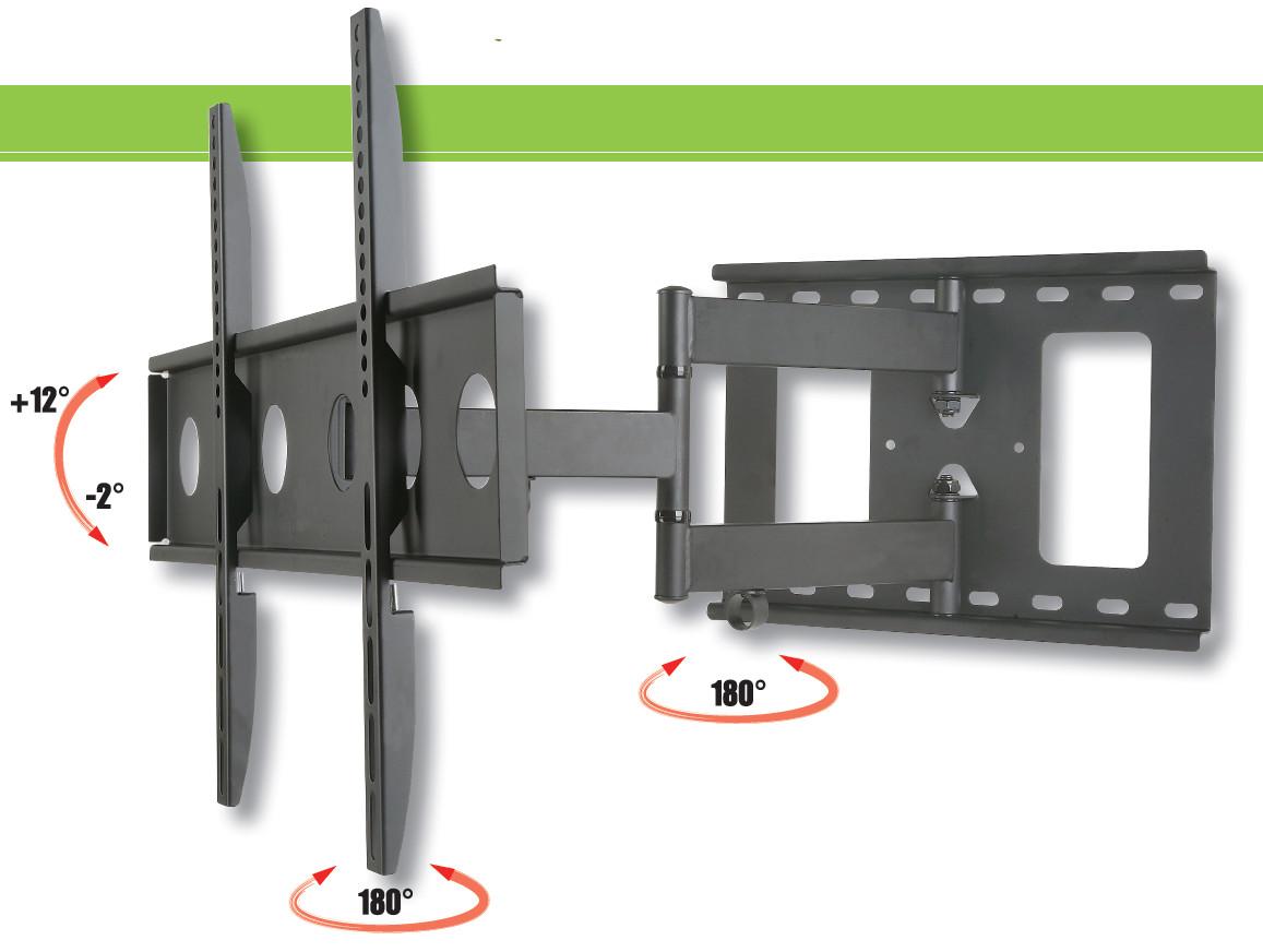 Supporto a Muro per TV LED LCD 32-65'' Estensibile Slim Full-Motion TECHLY - immagine 3