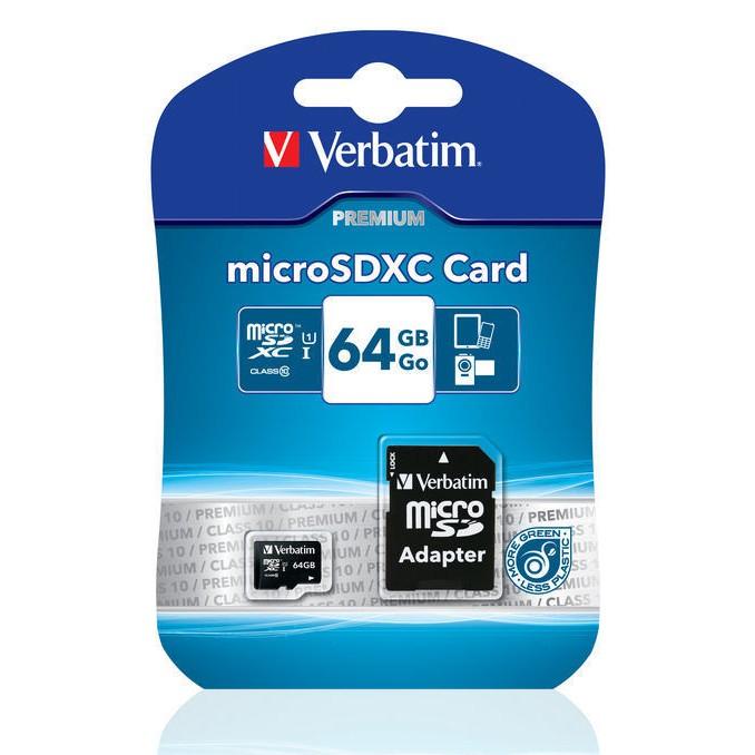 Memoria Micro SDXC 64 Gb con Adattatore - Classe 10 VERBATIM - immagine 3
