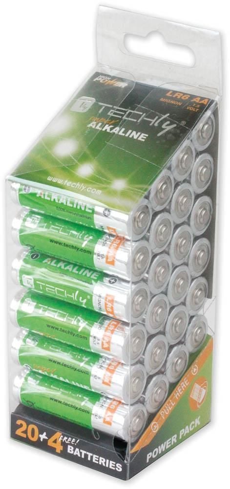 Multipack 24 Batterie High Power Stilo AA Alcaline LR06 1,5V TECHLY - immagine 3