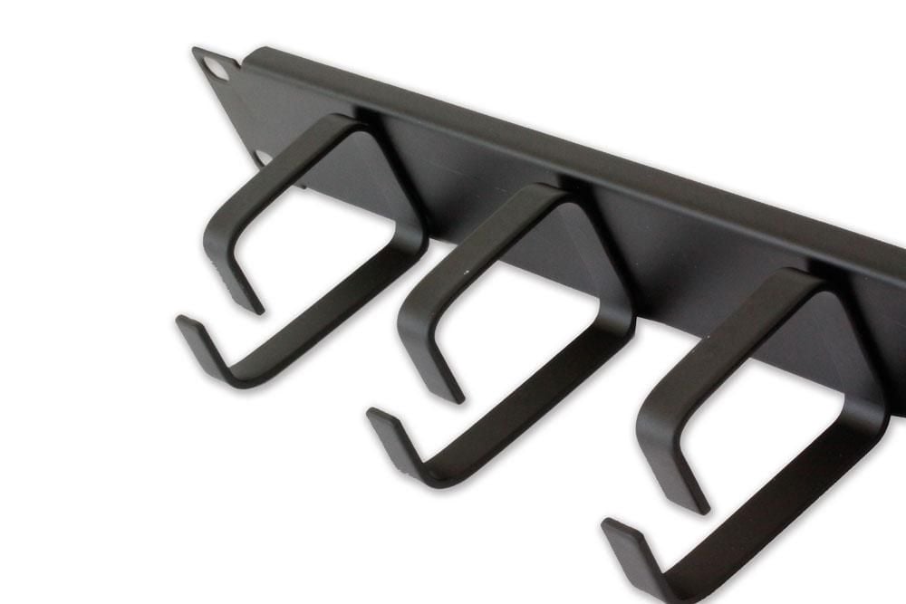 Pannello Passacavi 5 Anelli Senza Fori 1U Nero TECHLY PROFESSIONAL - immagine 3