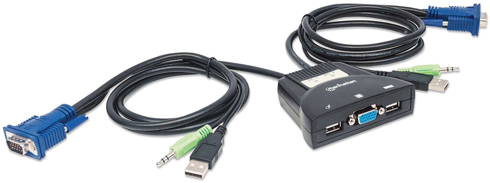 Switch KVM Mini 2 Port USB con Audio MANHATTAN - immagine 3