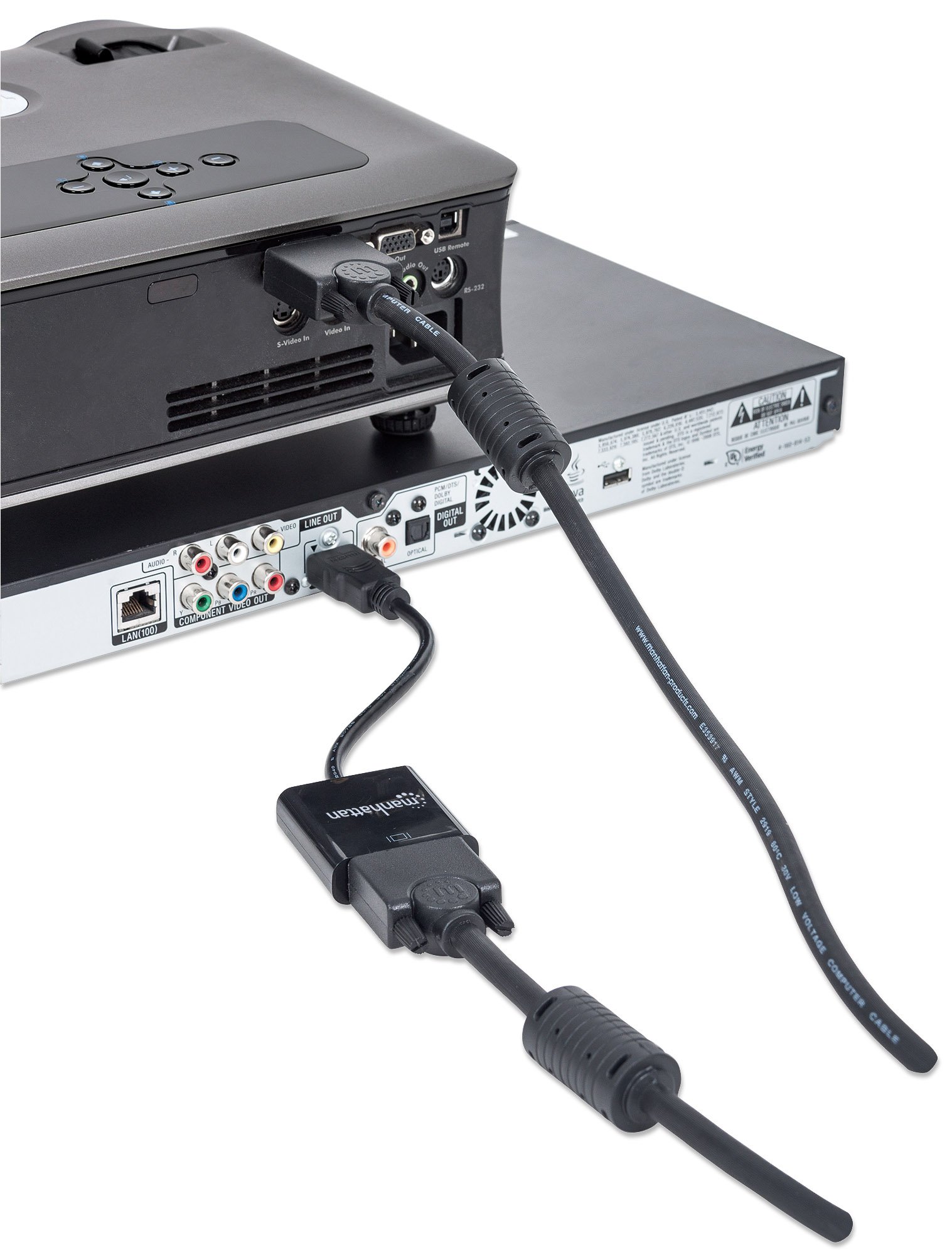 Cavo Convertitore HDMI a VGA con MicroUsb 30cm Nero MANHATTAN - immagine 3