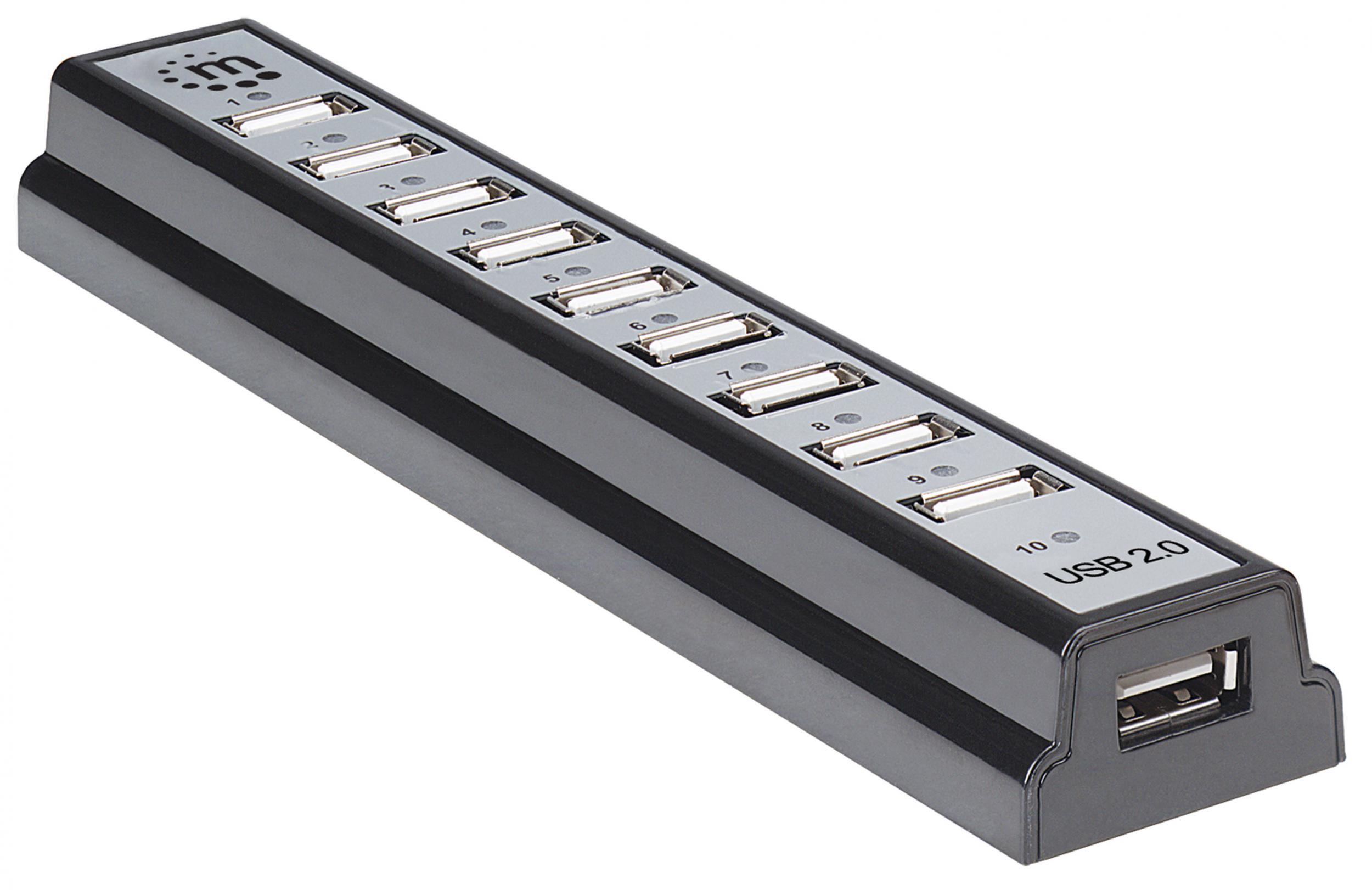Hub USB 2.0 da Tavolo con 10 Porte: Velocità e Potenza MANHATTAN - immagine 3