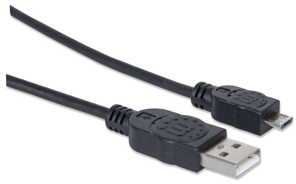 Cavo USB 2.0 A/Micro B 0,15m Nero MANHATTAN - immagine 3