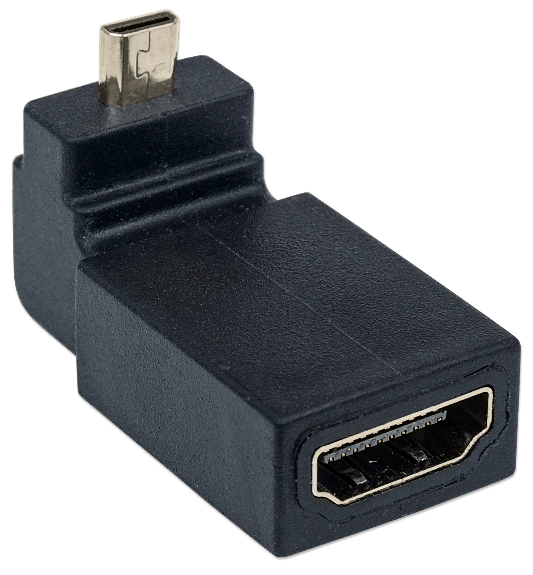Adattatore HDMI A Femmina / Micro D Maschio Angolato Nero MANHATTAN - immagine 3