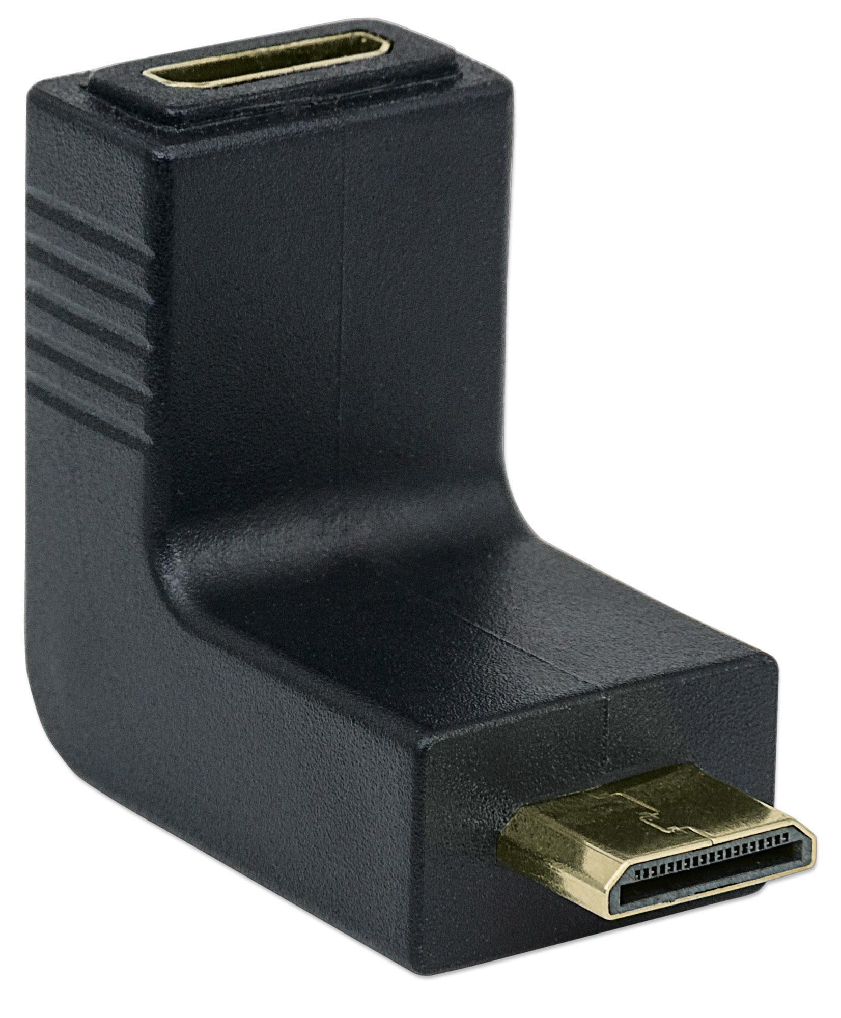 Adattatore HDMI Mini C Femmina a Mini C Maschio Angolato Nero MANHATTAN - immagine 3