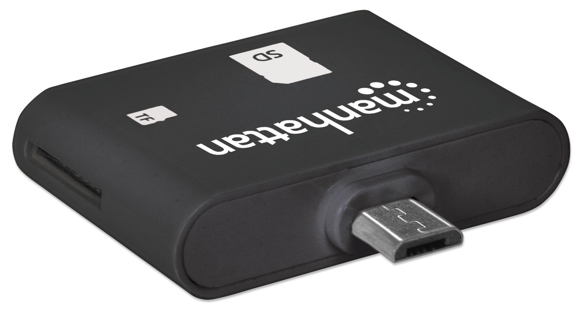 Mini Lettore Micro USB di Memorie SD/MicroSD per Smartphone e Tablet MANHATTAN - immagine 3