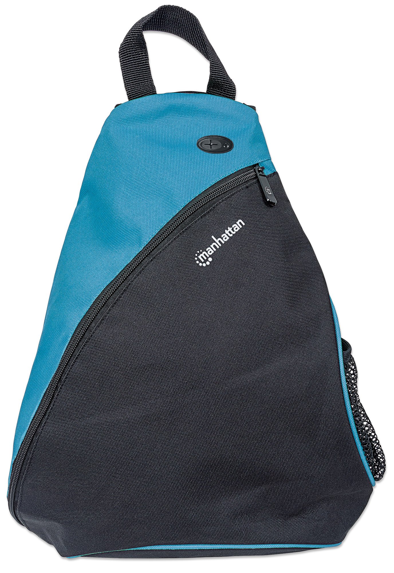 Zainetto Monospalla per Tablet e Ultrabook fino a 12'' Nero/Azzurro MANHATTAN - immagine 3