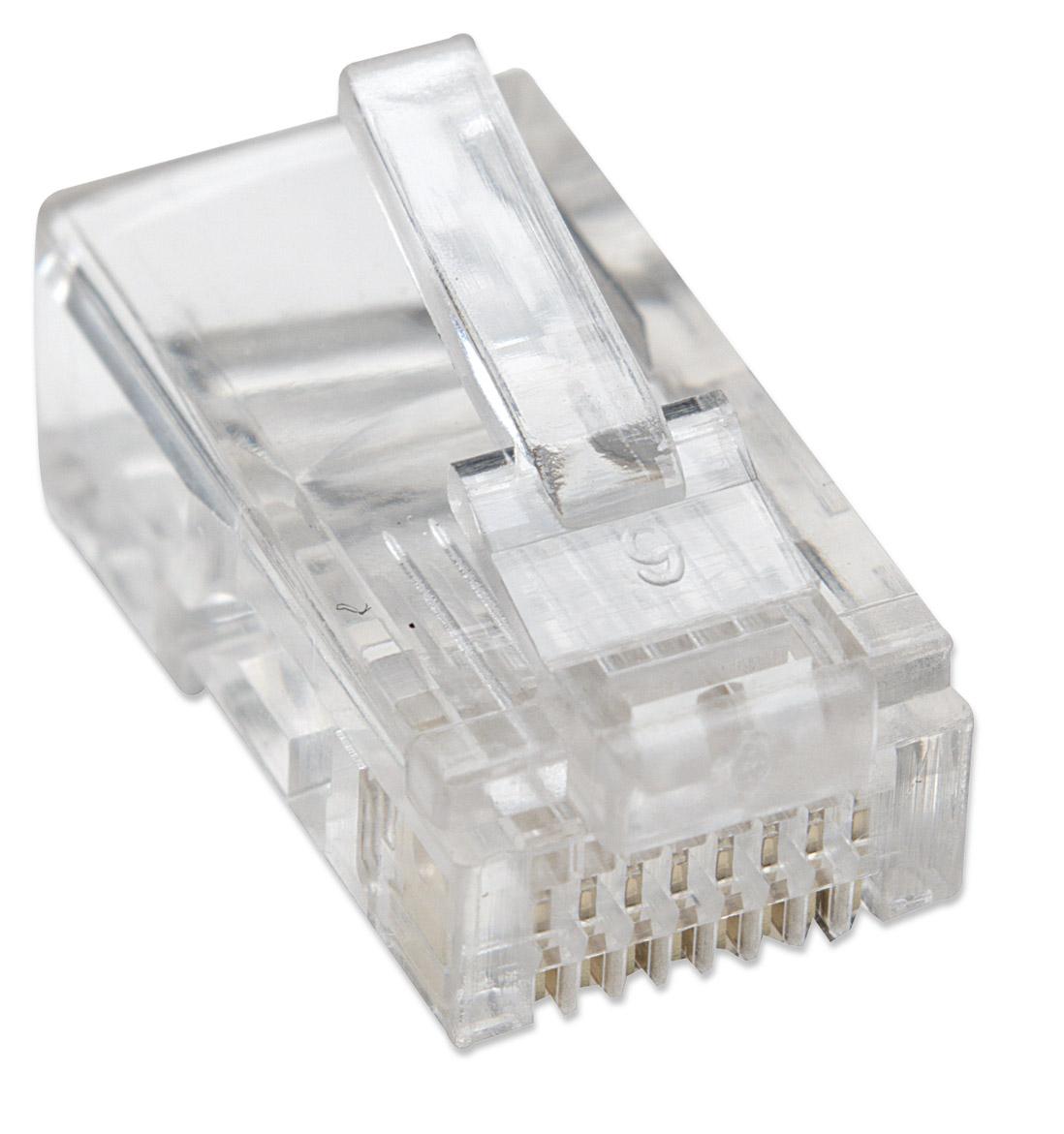 100 Plug RJ45 UTP: Confezione Cat.5E per Cavi Flessibili INTELLINET - immagine 3