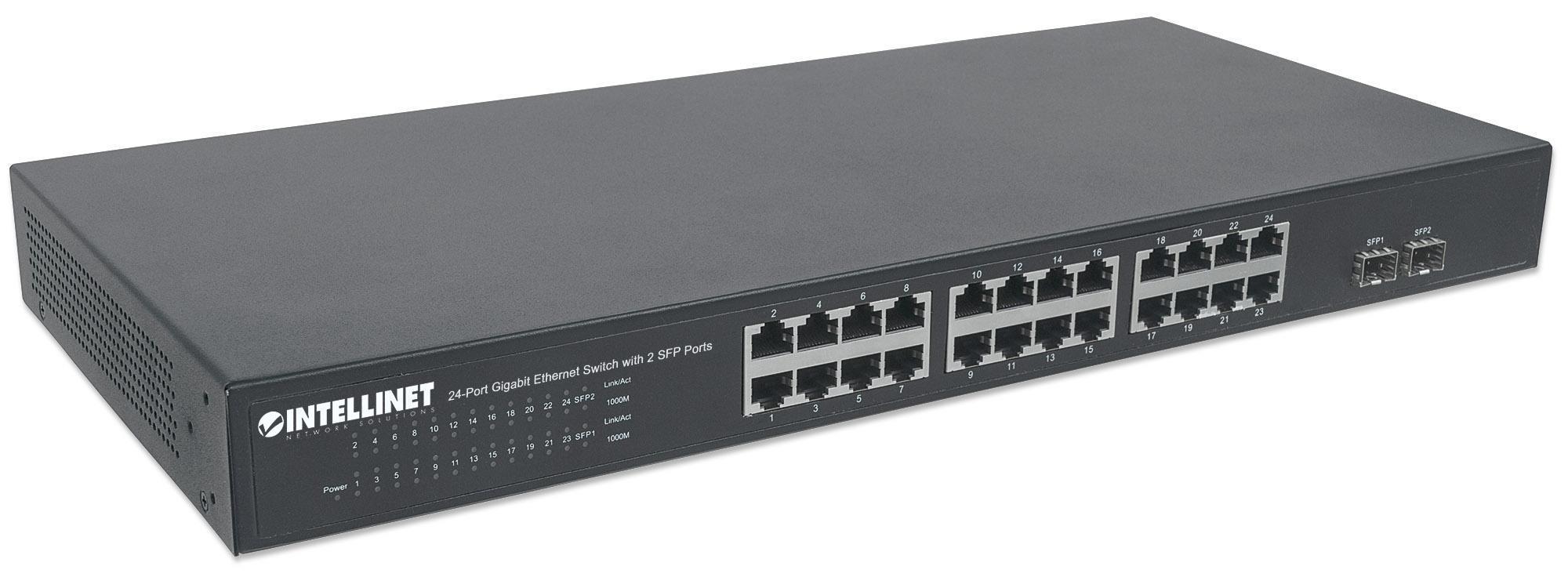 Switch Gigabit Ethernet 24 Porte + 2 Porte SFP INTELLINET - immagine 3
