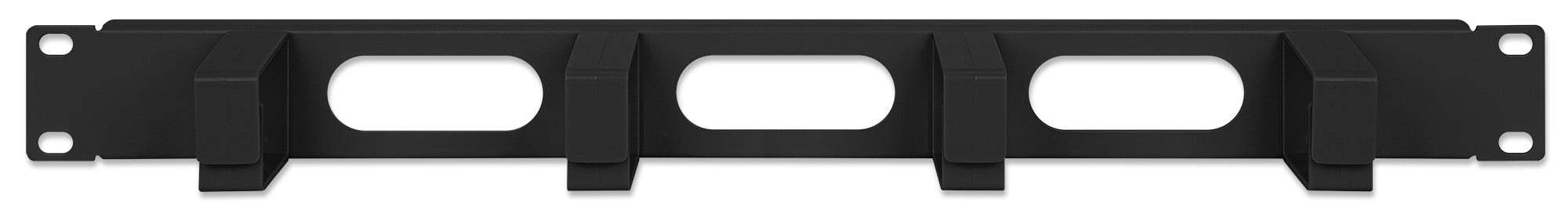 Pannello Passacavi 4 Anelli Corti 3 Fori 1U Nero INTELLINET - immagine 3