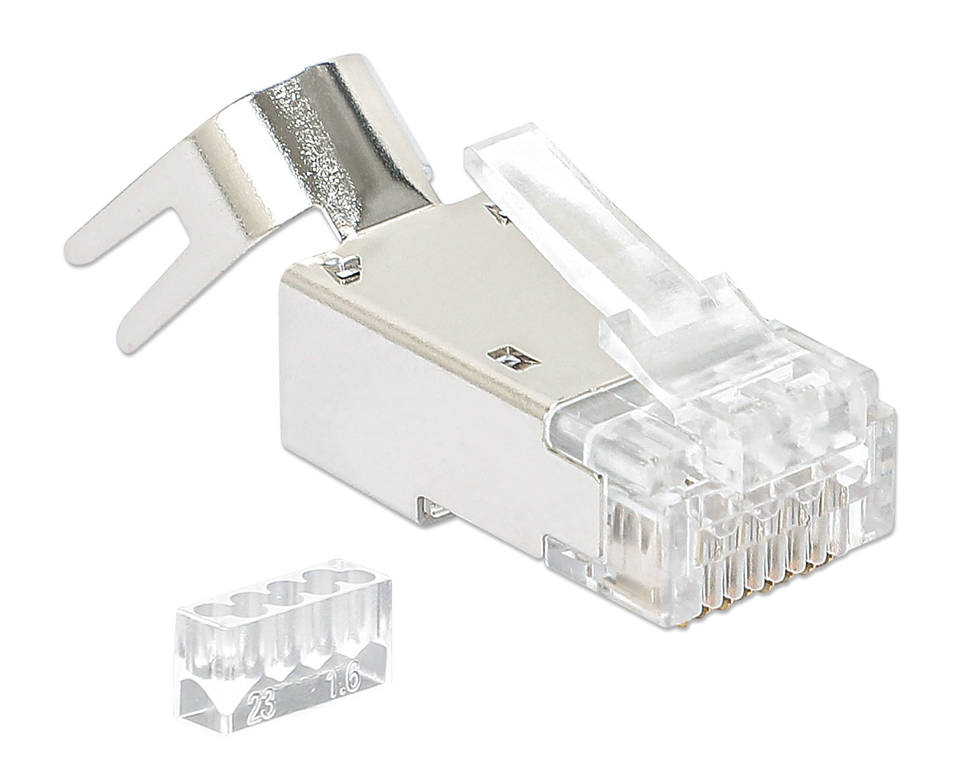 Confezione 50 Plug RJ45 STP per Cavo Rigido Flessibile Cat.6A STP INTELLINET - immagine 3