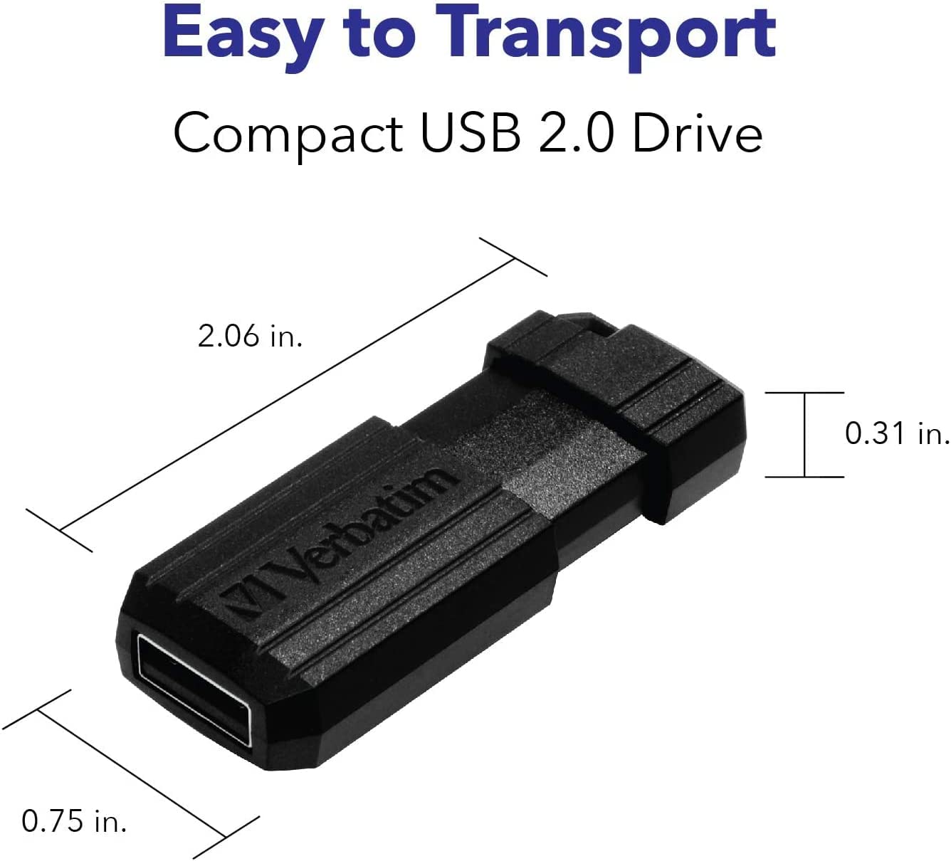 Memoria USB 2.0 PinStripe da 32Gb Colore Nero VERBATIM - immagine 3