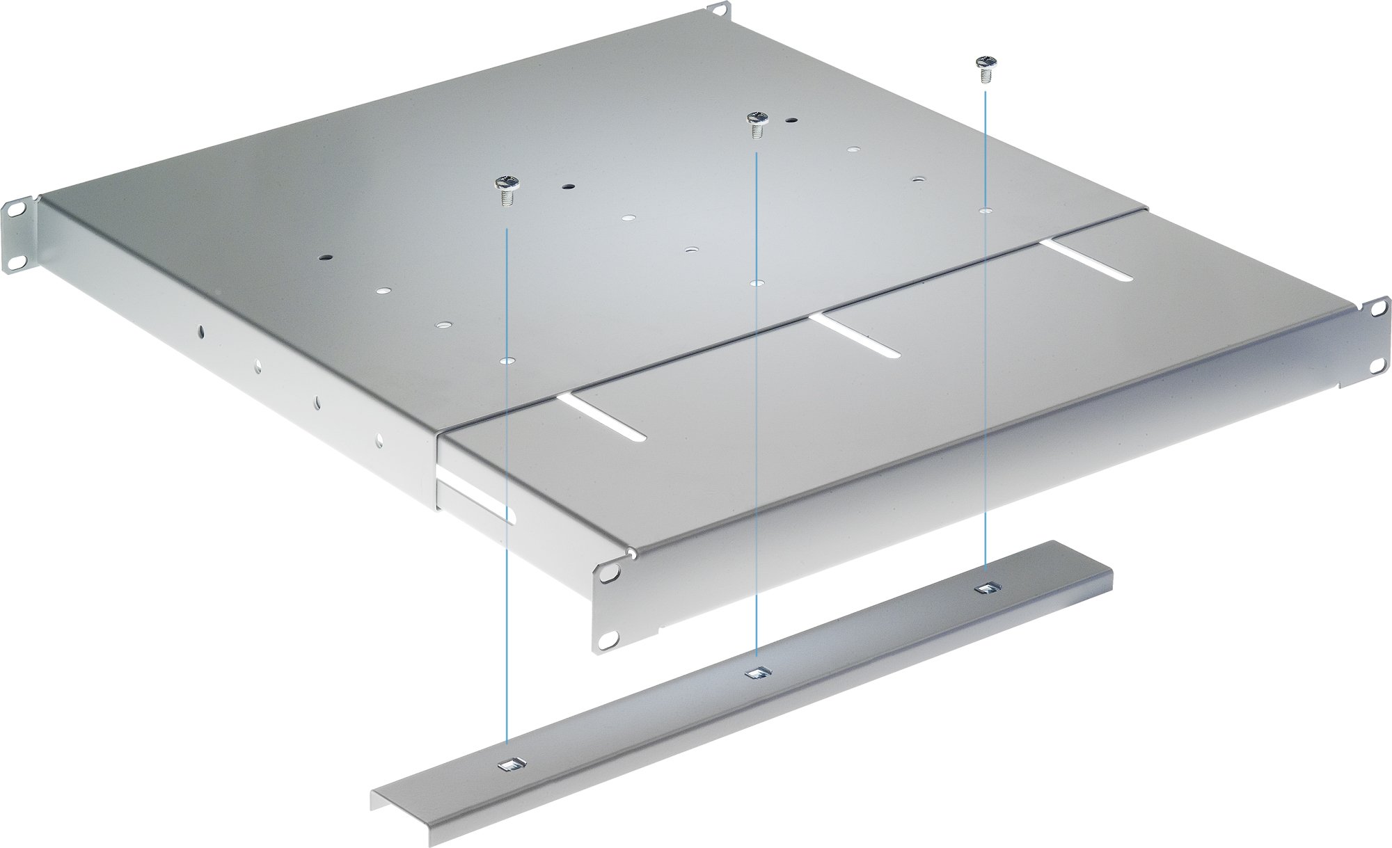 Mensola Rack 19'' Estensibile Grigia - 1U, 4 Punti INTELLINET - immagine 3